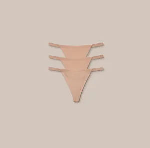 Basic G-Strings (3 Pack) - Honey