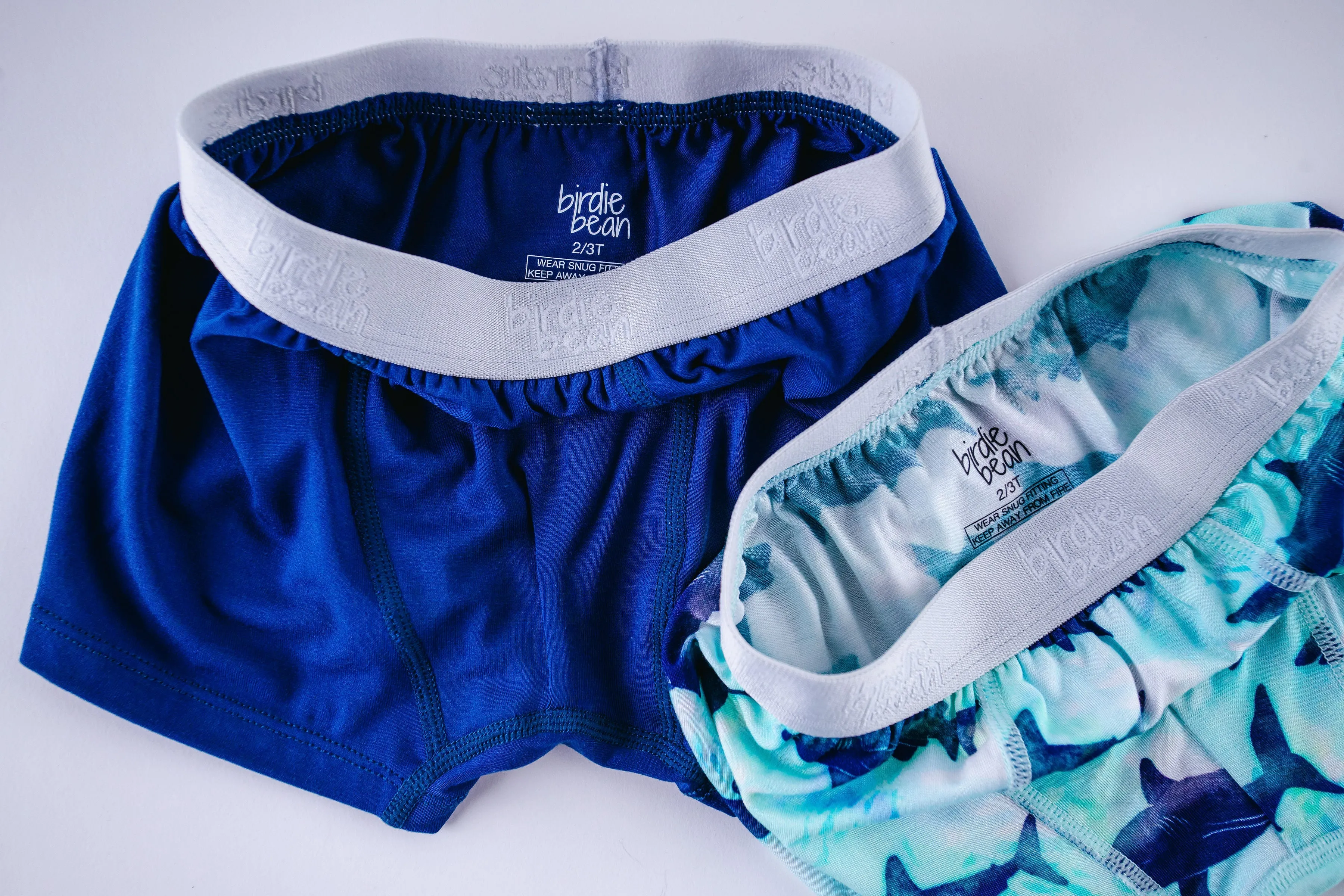 Birdie Bean 3 Pack Boy's Boxer Briefs Underwear Set in Wade Blue Sharks