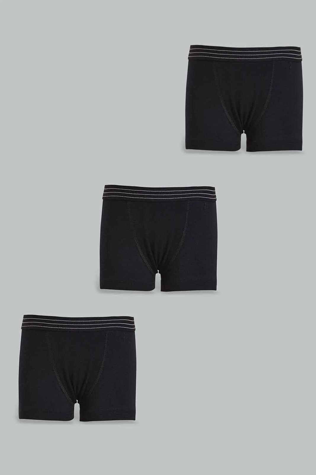 Black Boxers Set For Boys (Pack of 3)