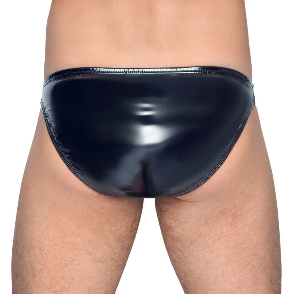 Black Level Vinyl Briefs With Zip Black