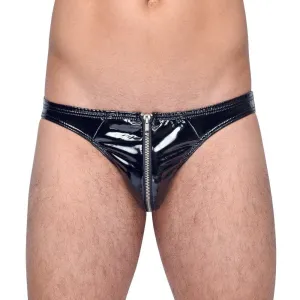 Black Level Vinyl Briefs With Zip Black