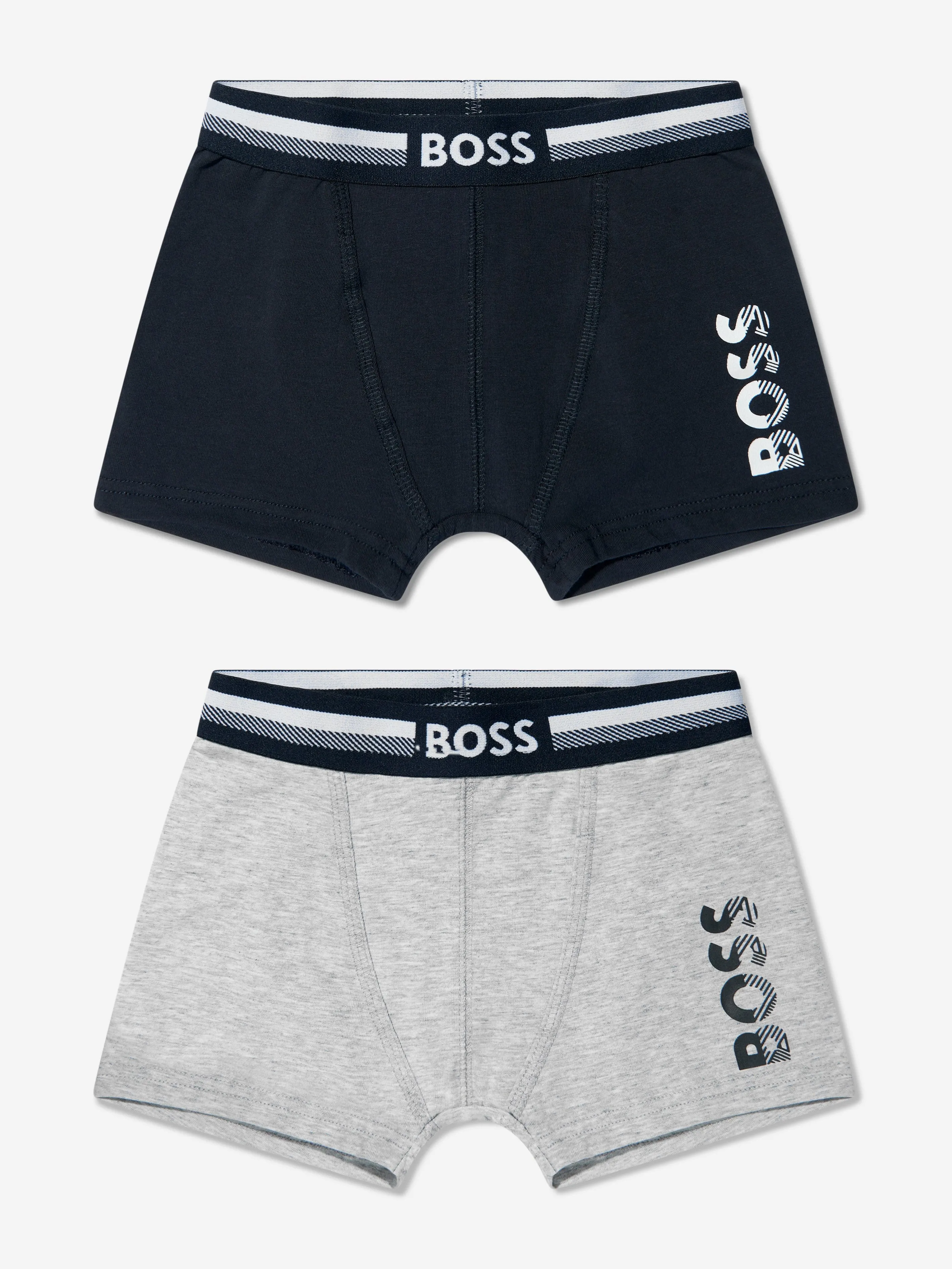 BOSS Boys Boxer Shorts Set (2 Pack) In Navy