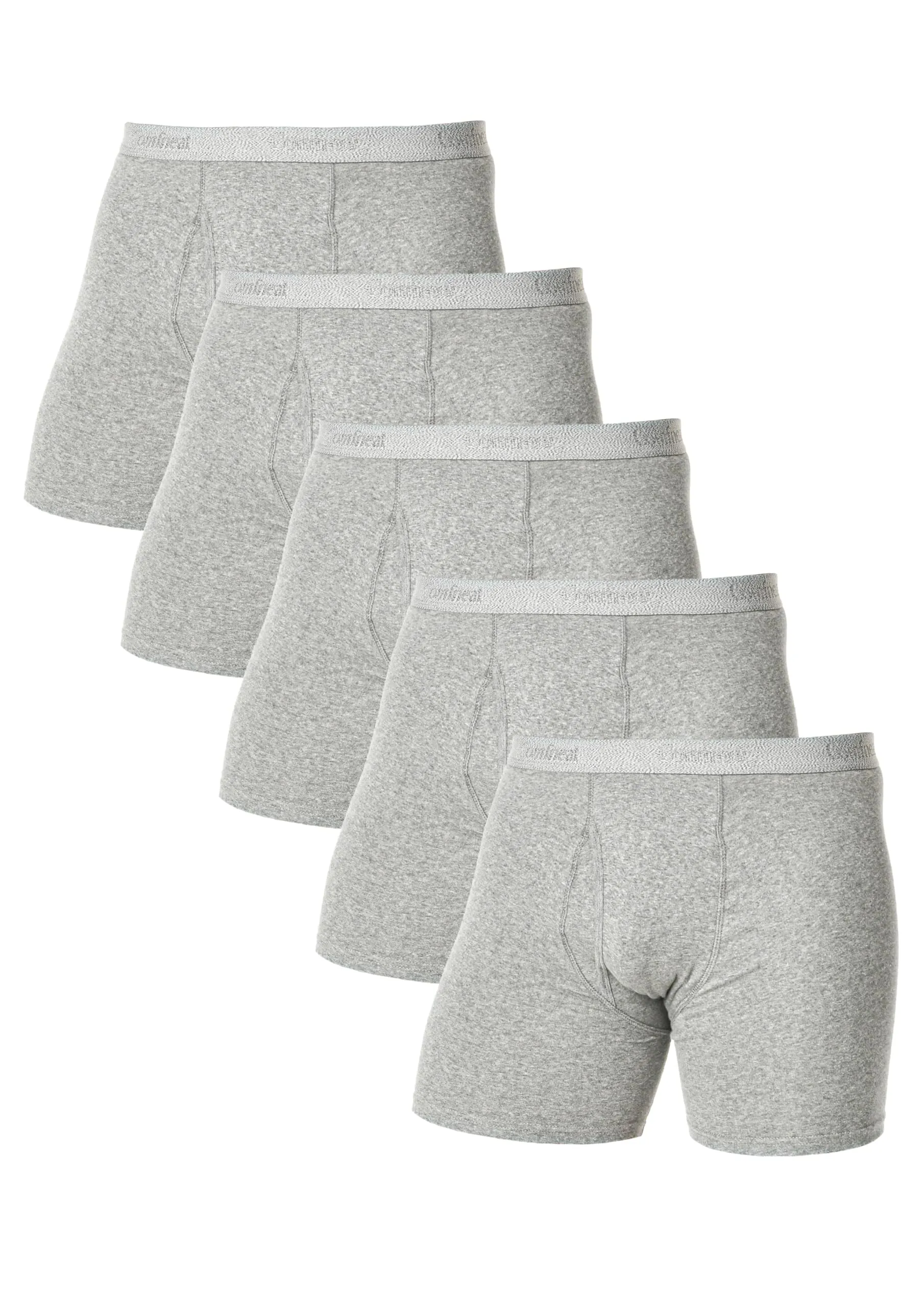 Comfneat Men's 5-Pack Boxer Briefs Comfy Underwear Stretchy Cotton Spandex