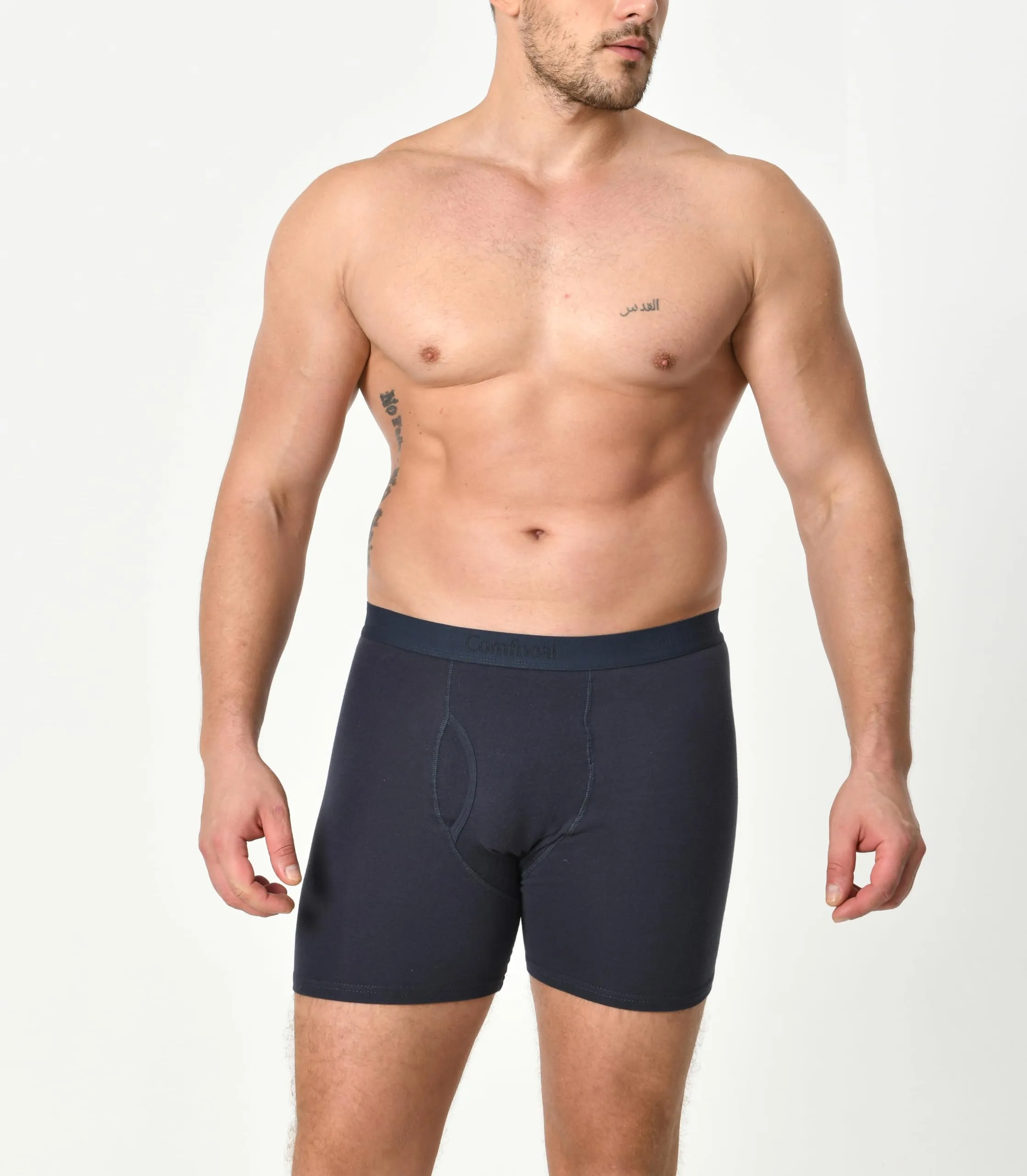 Comfneat Men's 5-Pack Boxer Briefs Comfy Underwear Stretchy Cotton Spandex