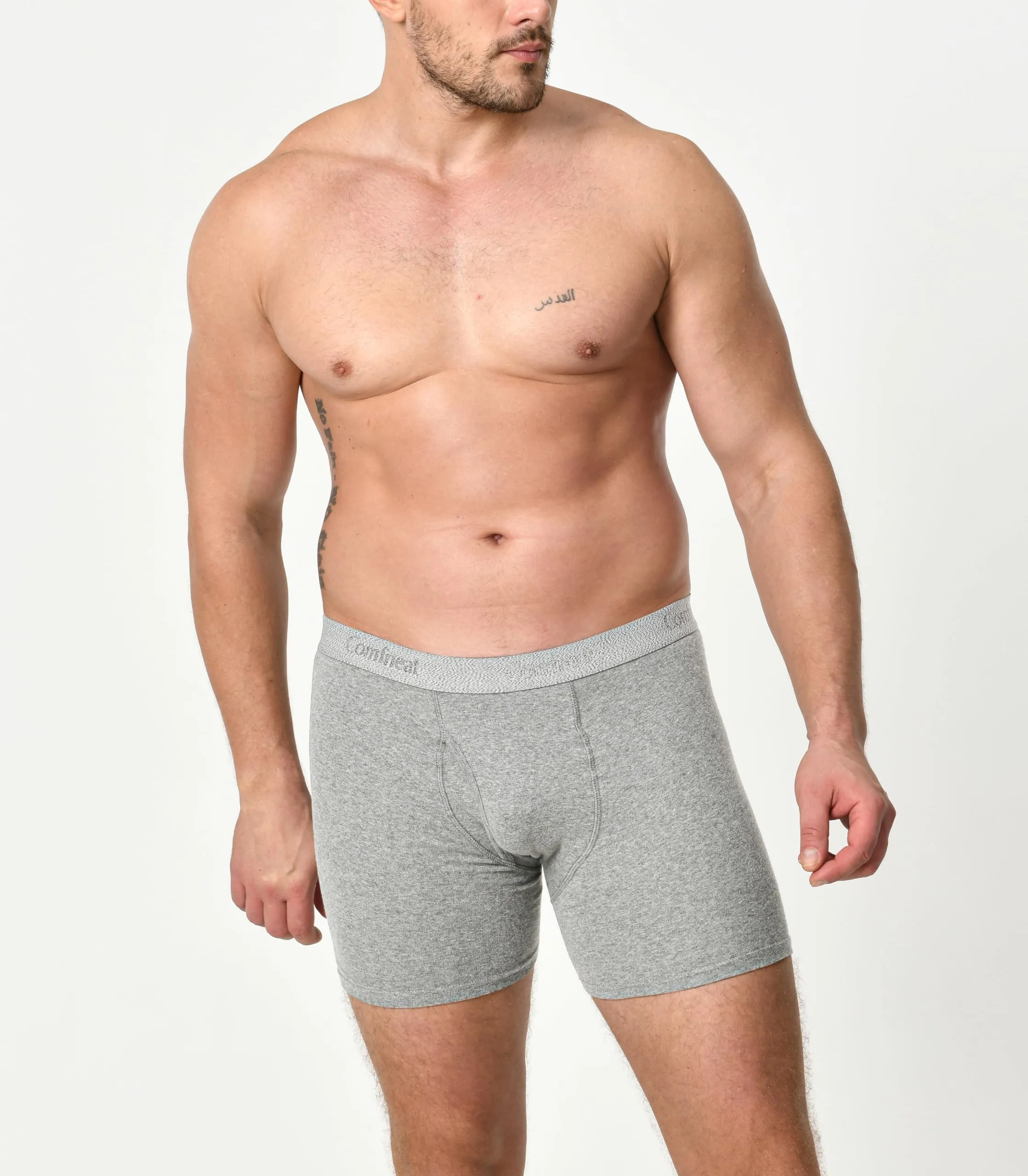 Comfneat Men's 5-Pack Boxer Briefs Comfy Underwear Stretchy Cotton Spandex