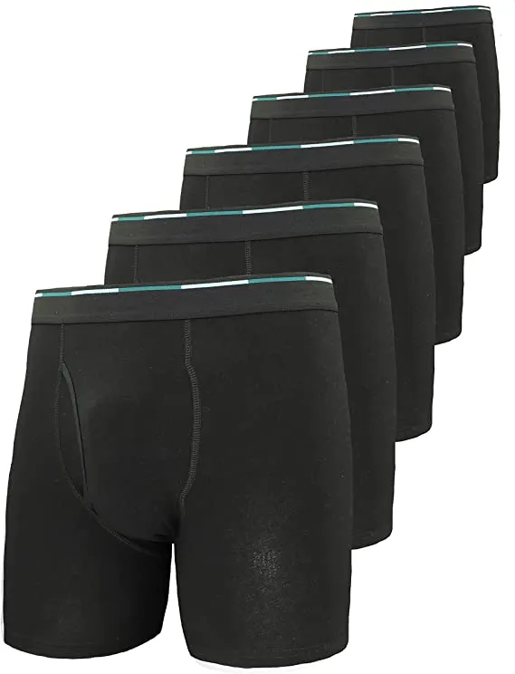 Comfneat Men's 6-Pack Boxer Briefs Soft Breatheable Underwear S-XXL Open Fly