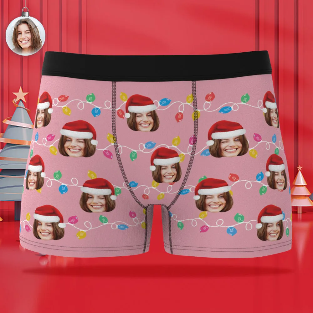 Custom Face Boxer Briefs Personalised Xmas Leds Underwear Christmas Gifts for Him