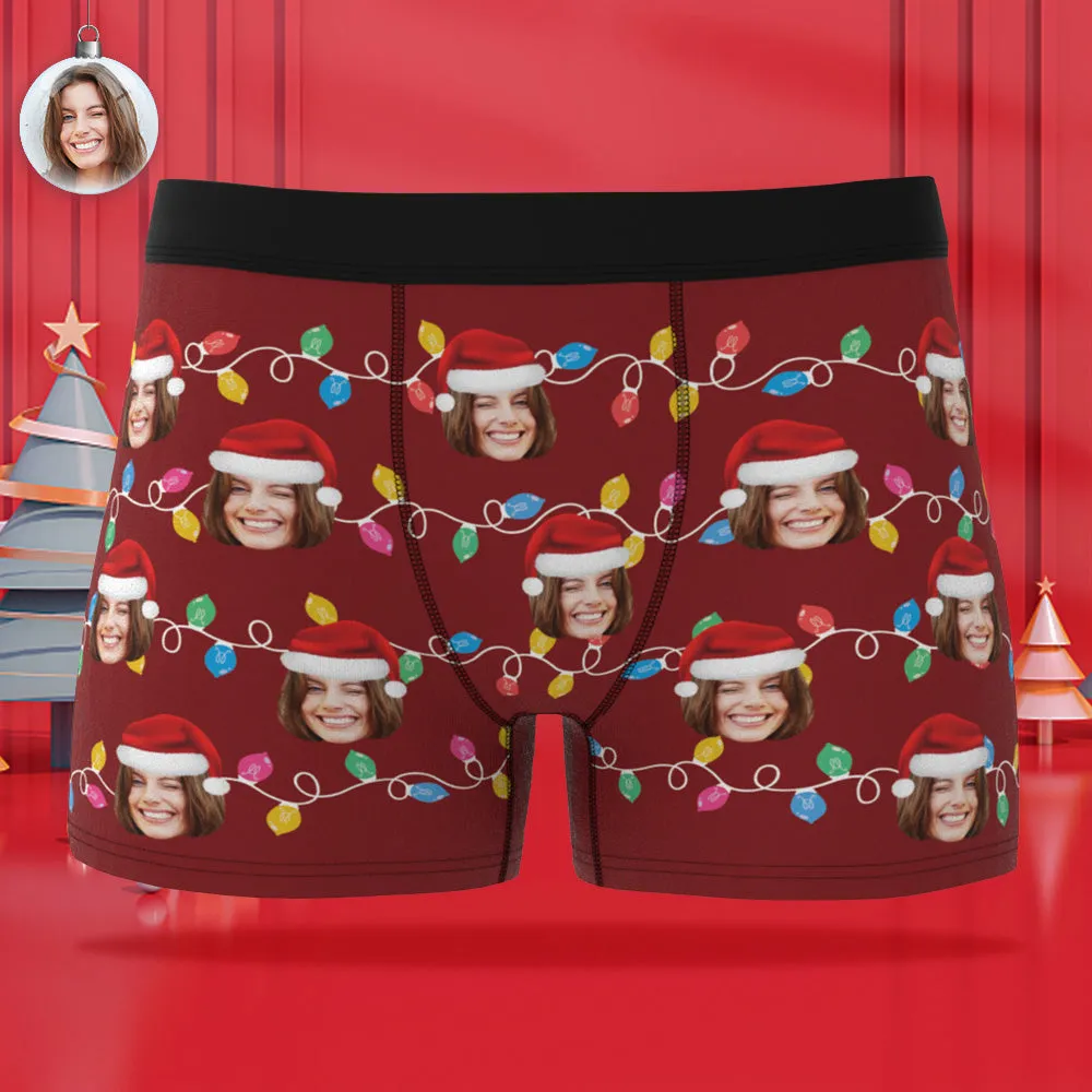 Custom Face Boxer Briefs Personalised Xmas Leds Underwear Christmas Gifts for Him