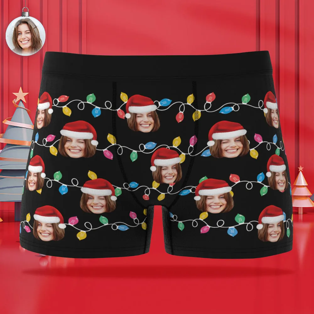 Custom Face Boxer Briefs Personalised Xmas Leds Underwear Christmas Gifts for Him