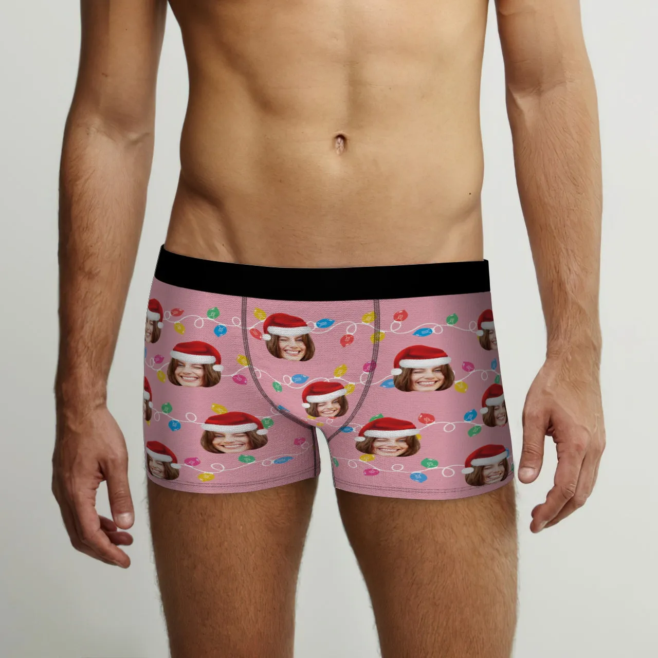 Custom Face Boxer Briefs Personalised Xmas Leds Underwear Christmas Gifts for Him