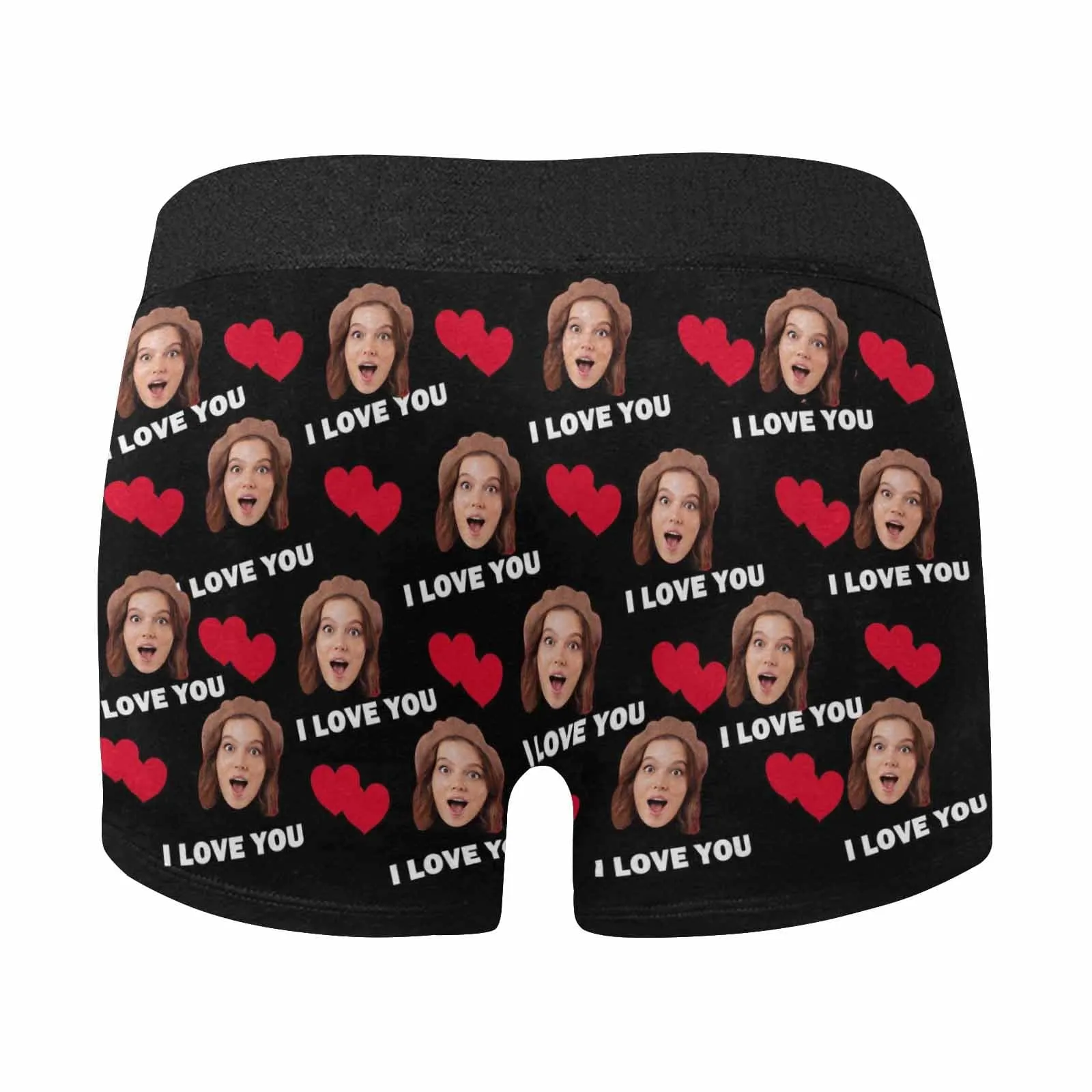 Custom Face Boxer l Love You with Name