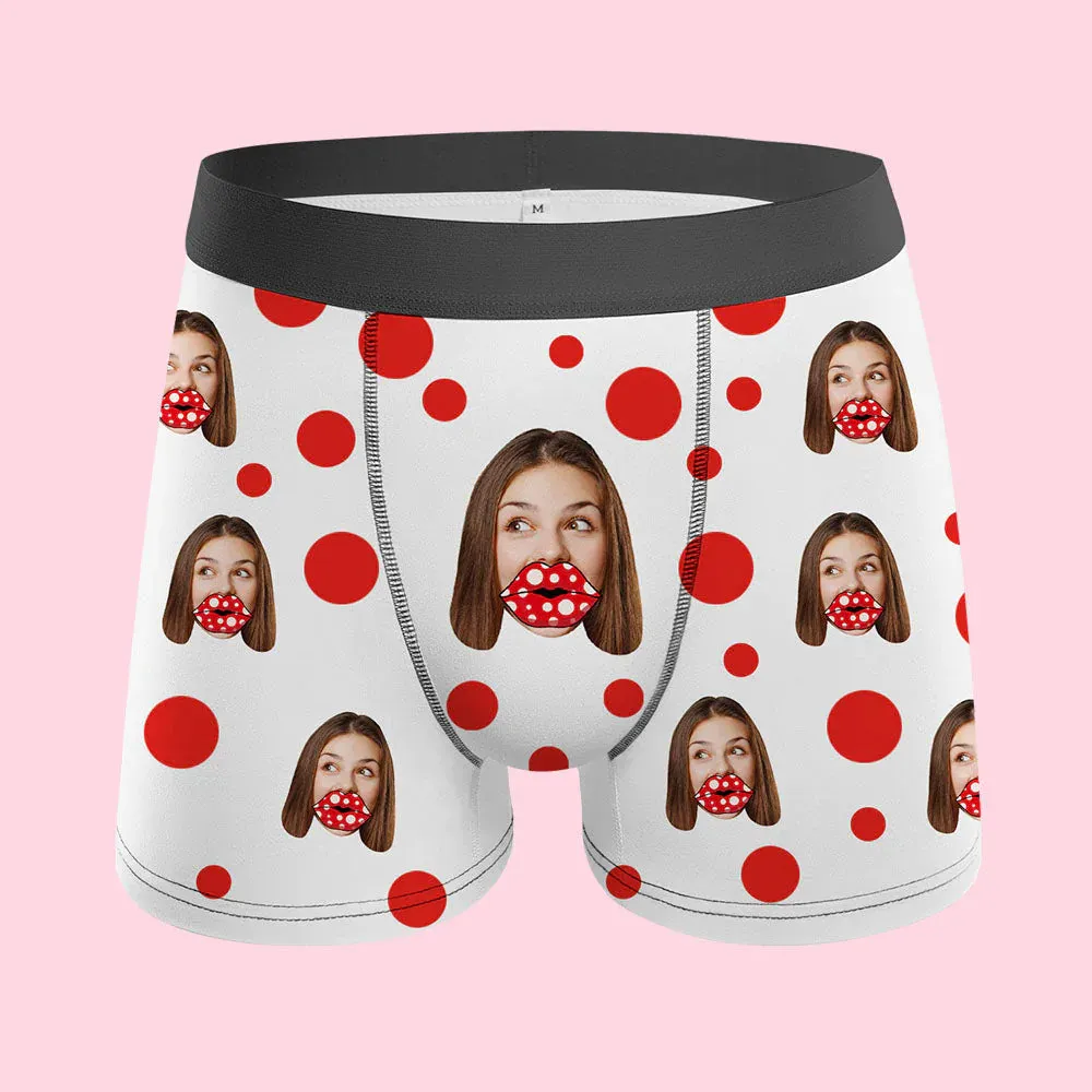 Custom Face Lips Boxers AR View Personalized Boxer Shorts Valentine's Day Gift For Lover