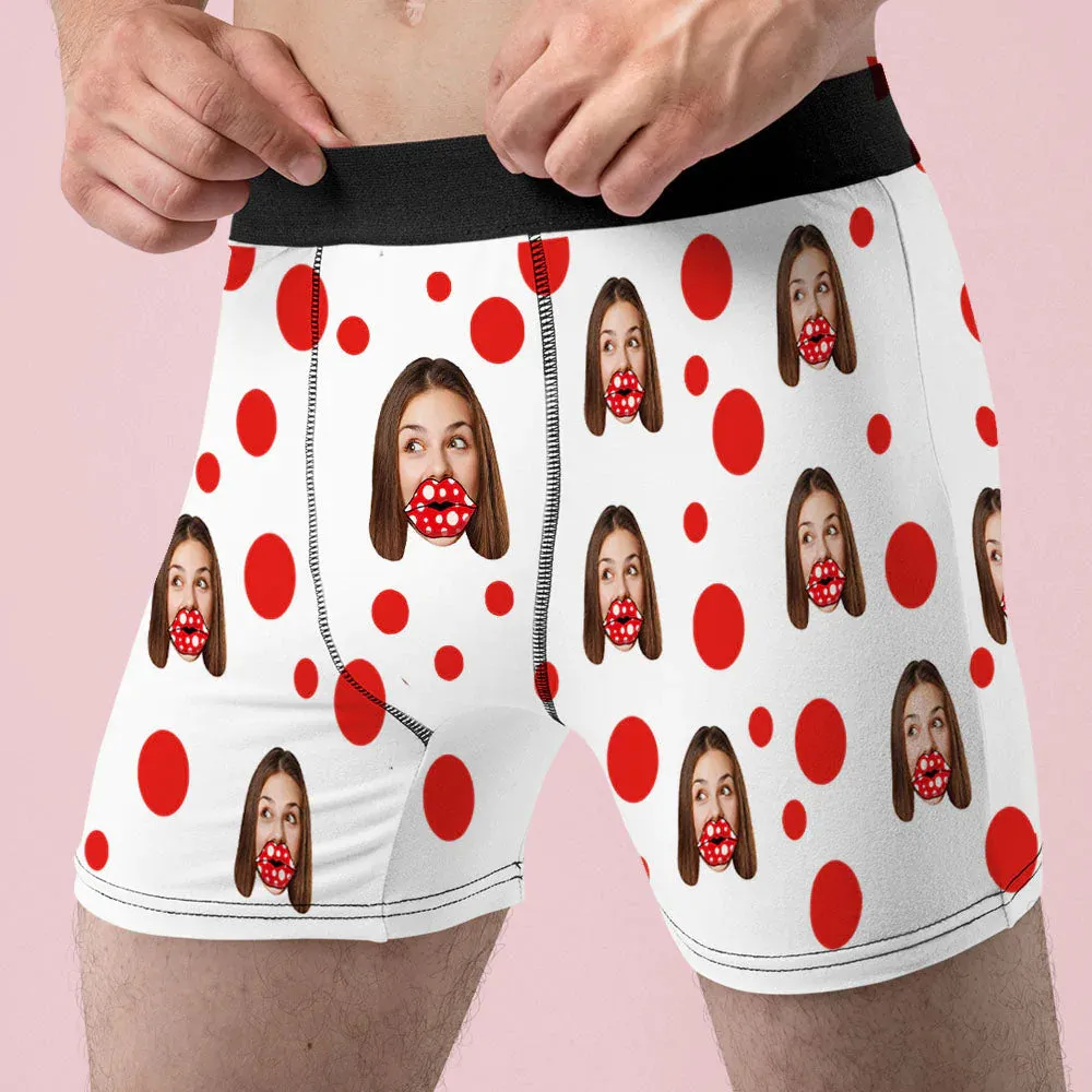 Custom Face Lips Boxers AR View Personalized Boxer Shorts Valentine's Day Gift For Lover