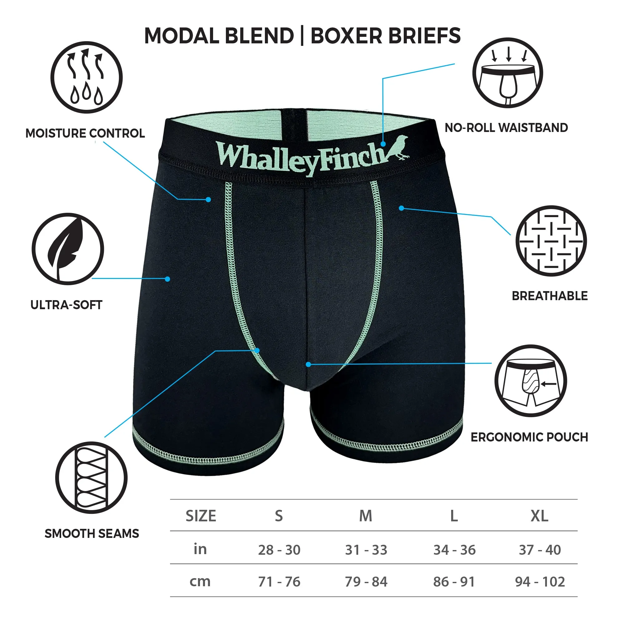 Everyday Vibe Black-Mint Boxer Brief