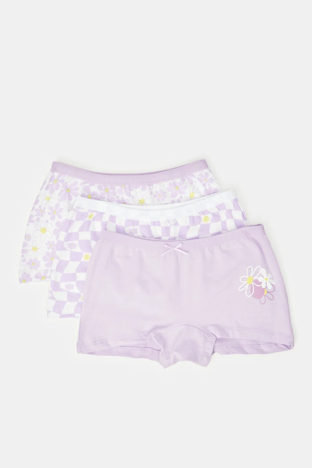 Girls Lilac Boxer Briefs (Pack of 3)