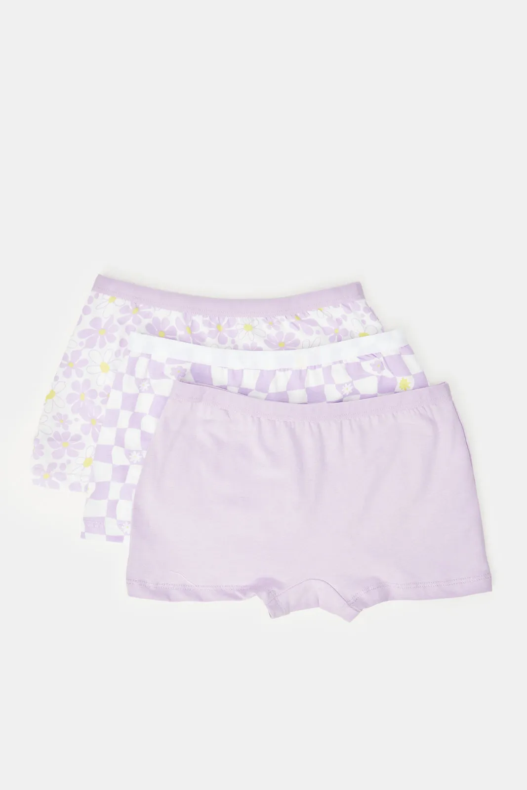 Girls Lilac Boxer Briefs (Pack of 3)