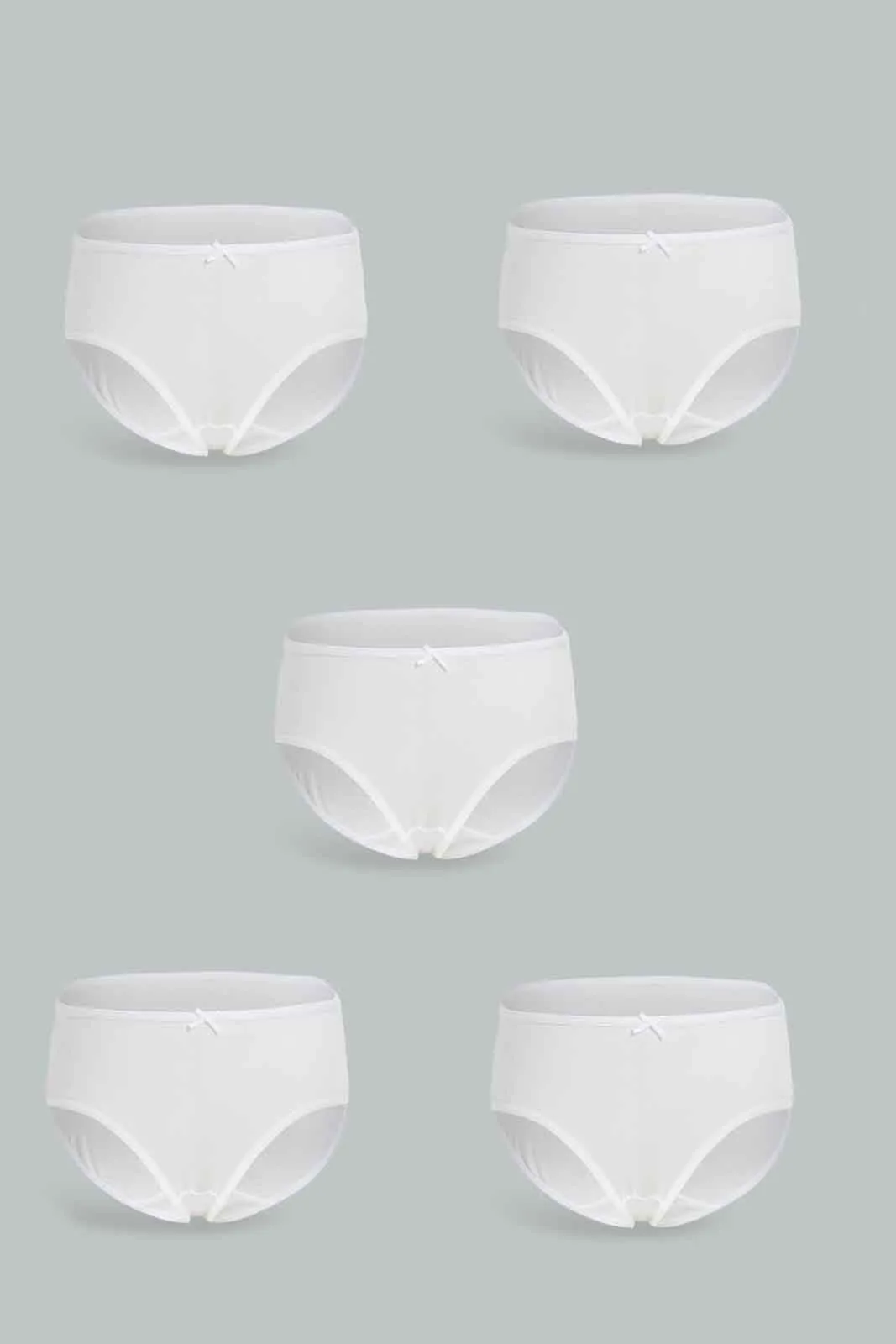 Girls White Boxer Brief Set (Pack Of 5)