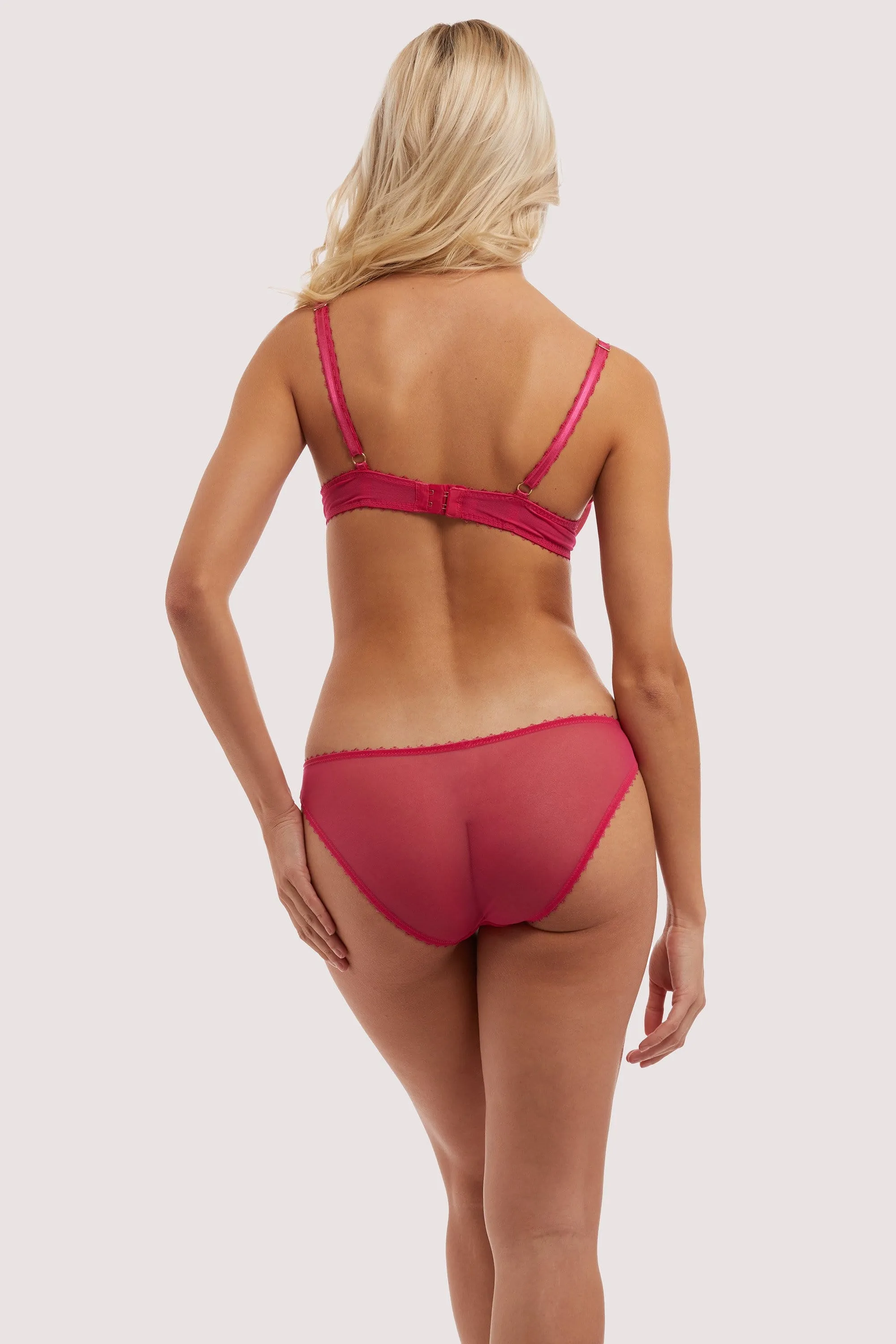 Grace Hot Pink Mesh Brazilian Brief