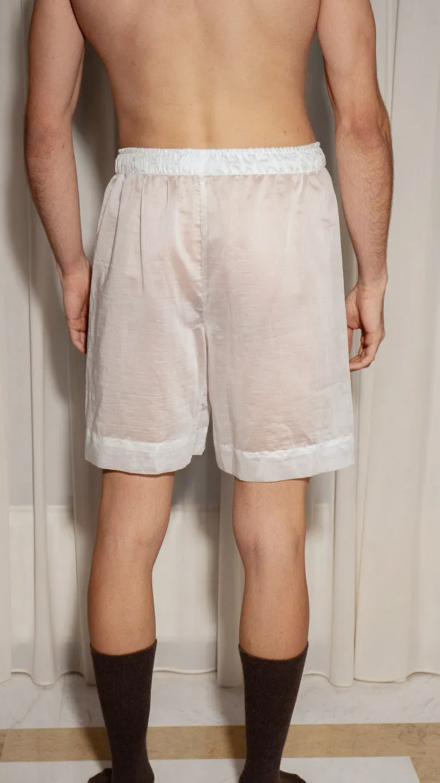 Iberis Long Boxer Shorts White