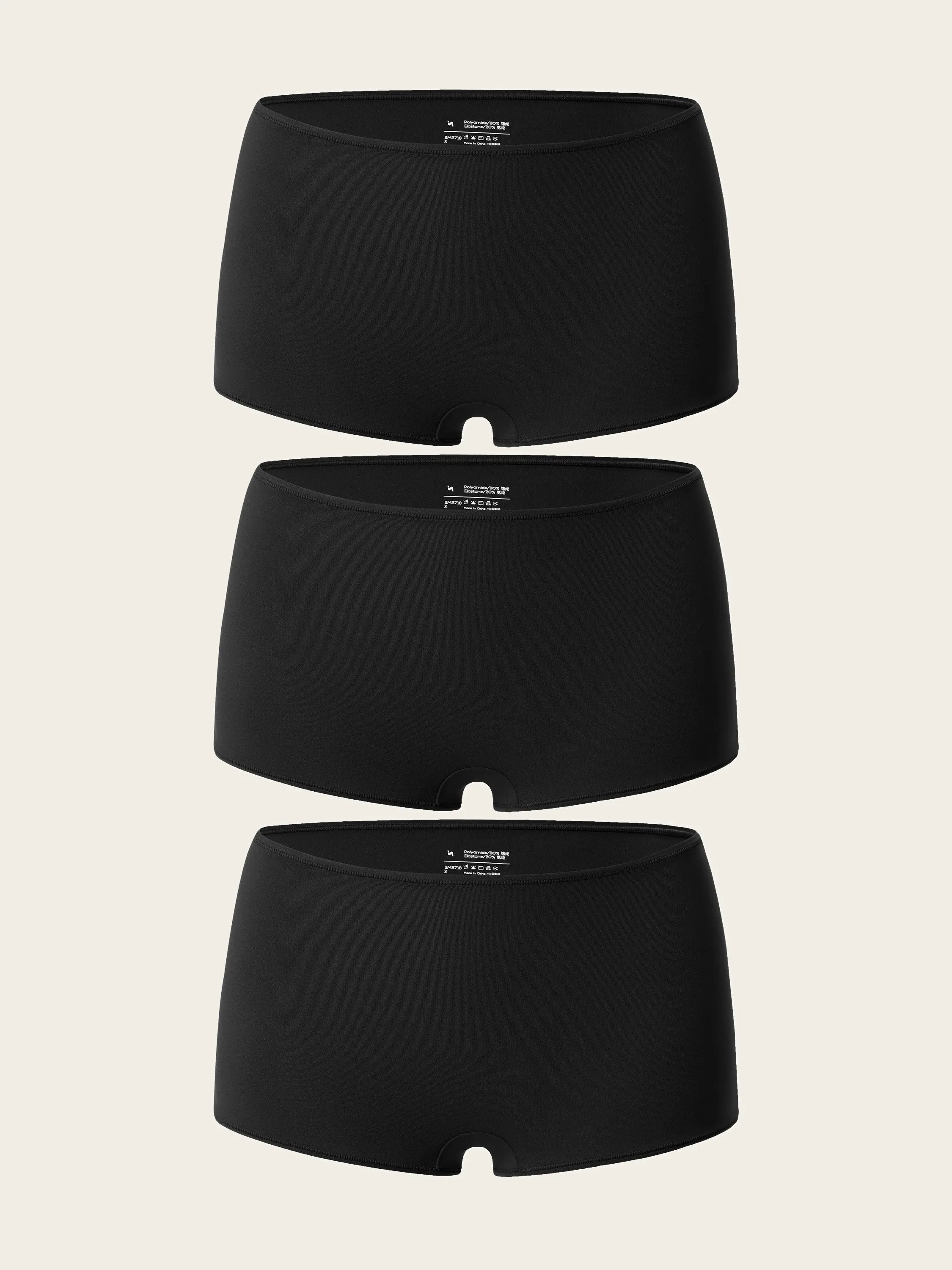 Inbarely® Soft Mid Waist Boy Shorts 3 Pack