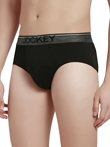 Jockey Men's cotton Briefs (Pack of 1) (8037-0110- Black L_Black_L)