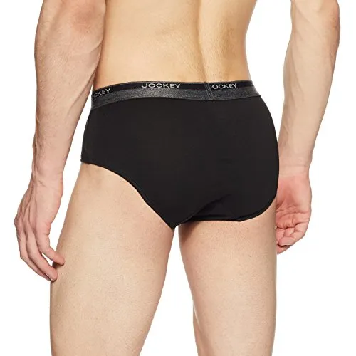 Jockey Men's cotton Briefs (Pack of 1) (8037-0110- Black L_Black_L)