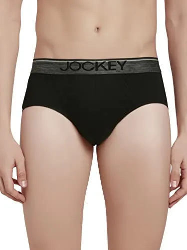 Jockey Men's cotton Briefs (Pack of 1) (8037-0110- Black L_Black_L)