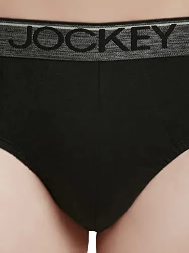 Jockey Men's cotton Briefs (Pack of 1) (8037-0110- Black L_Black_L)