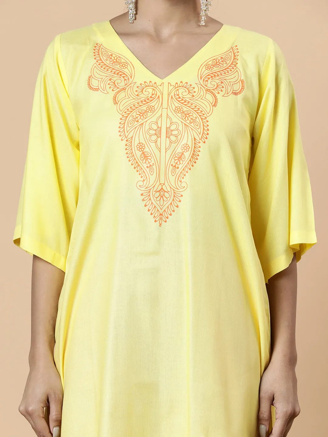 Lemon Rayon Kurti - Cheval