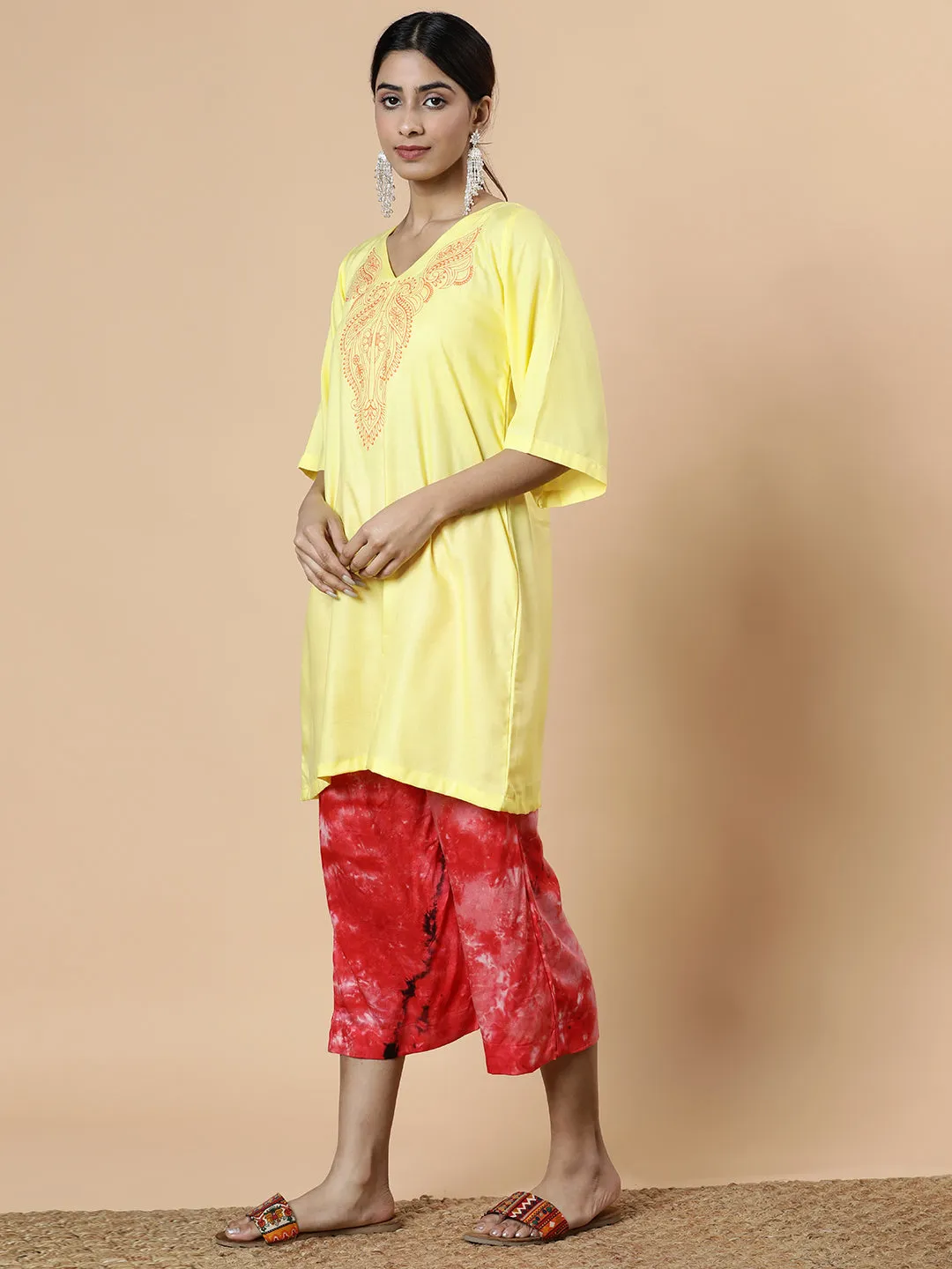 Lemon Rayon Kurti - Cheval