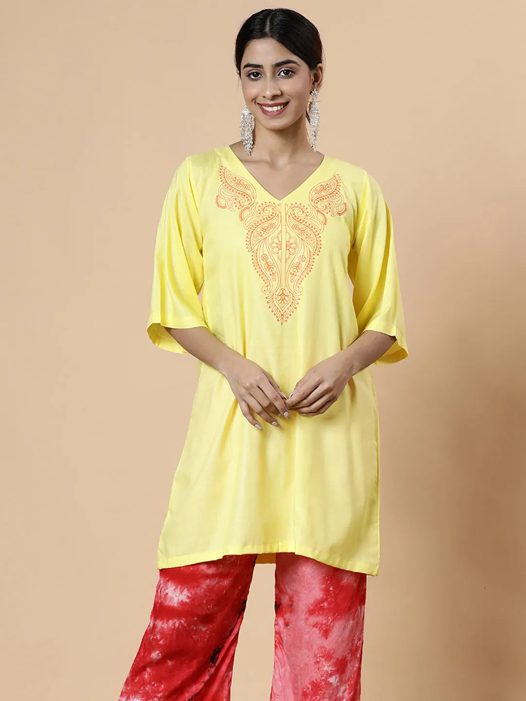 Lemon Rayon Kurti - Cheval