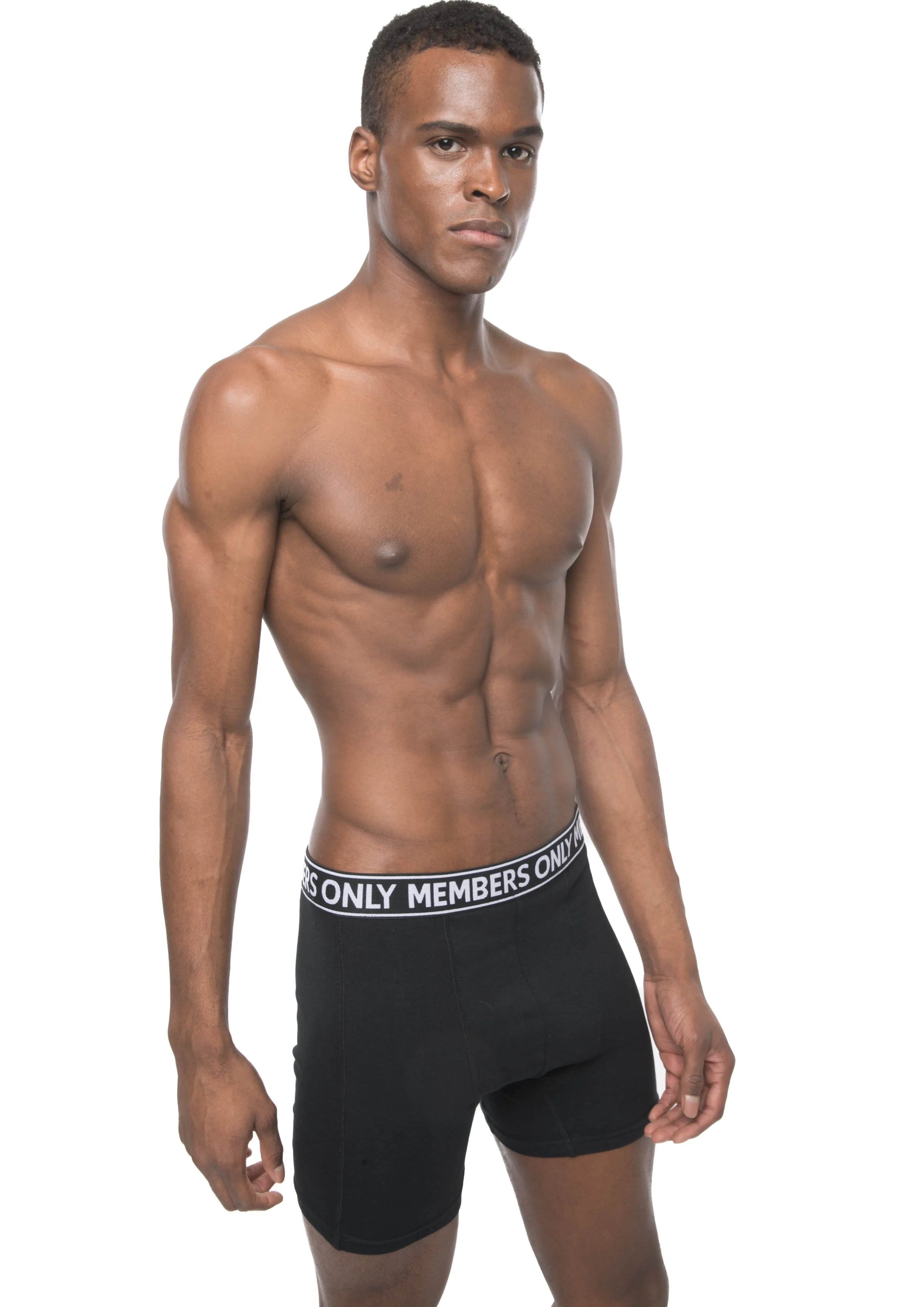 Members Only Members Only Men's 3PK Cotton Spandex Boxer Brief - Black