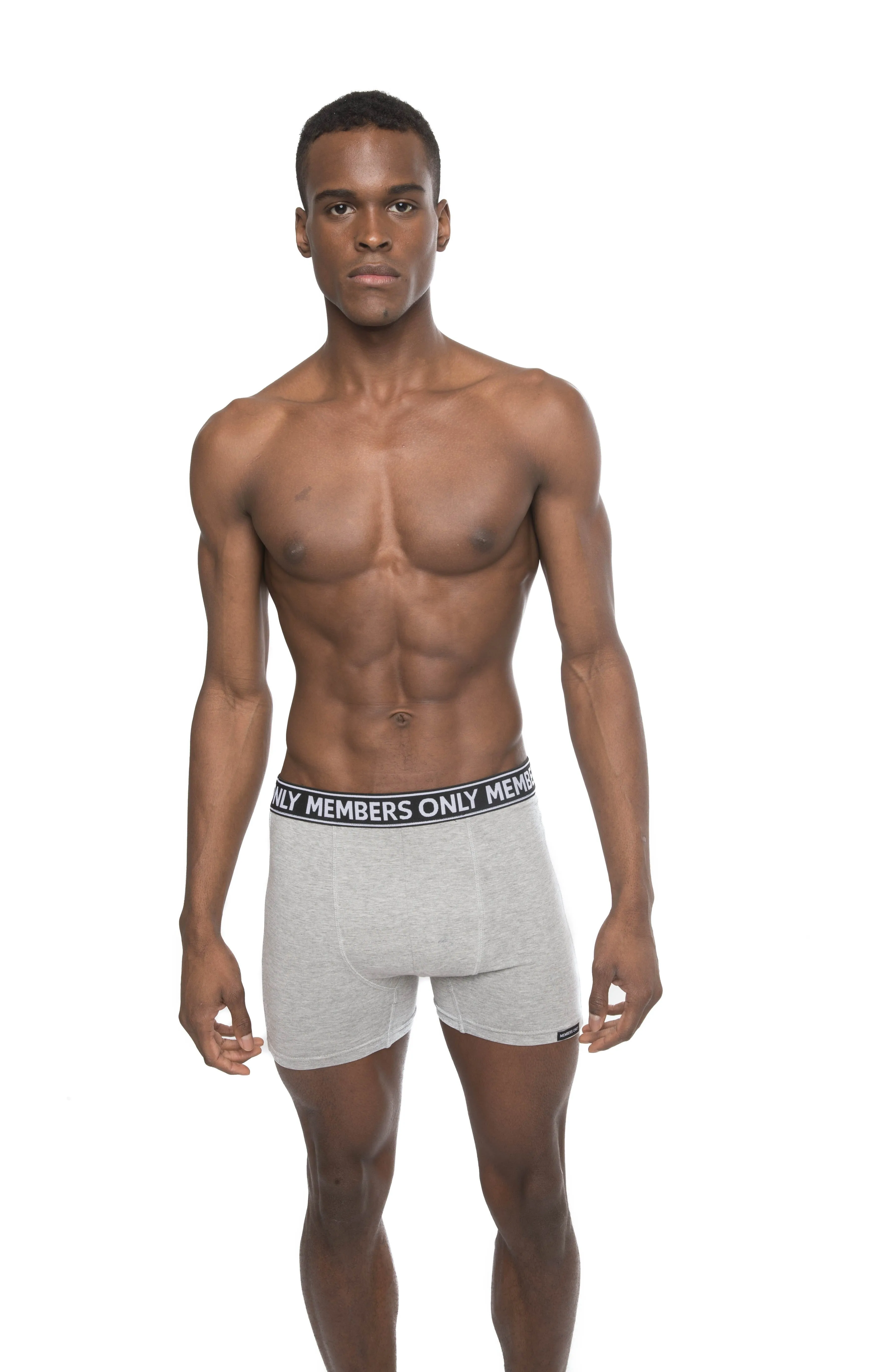 Members Only Members Only Men's 3PK Cotton Spandex Boxer Brief - Black/White/Grey