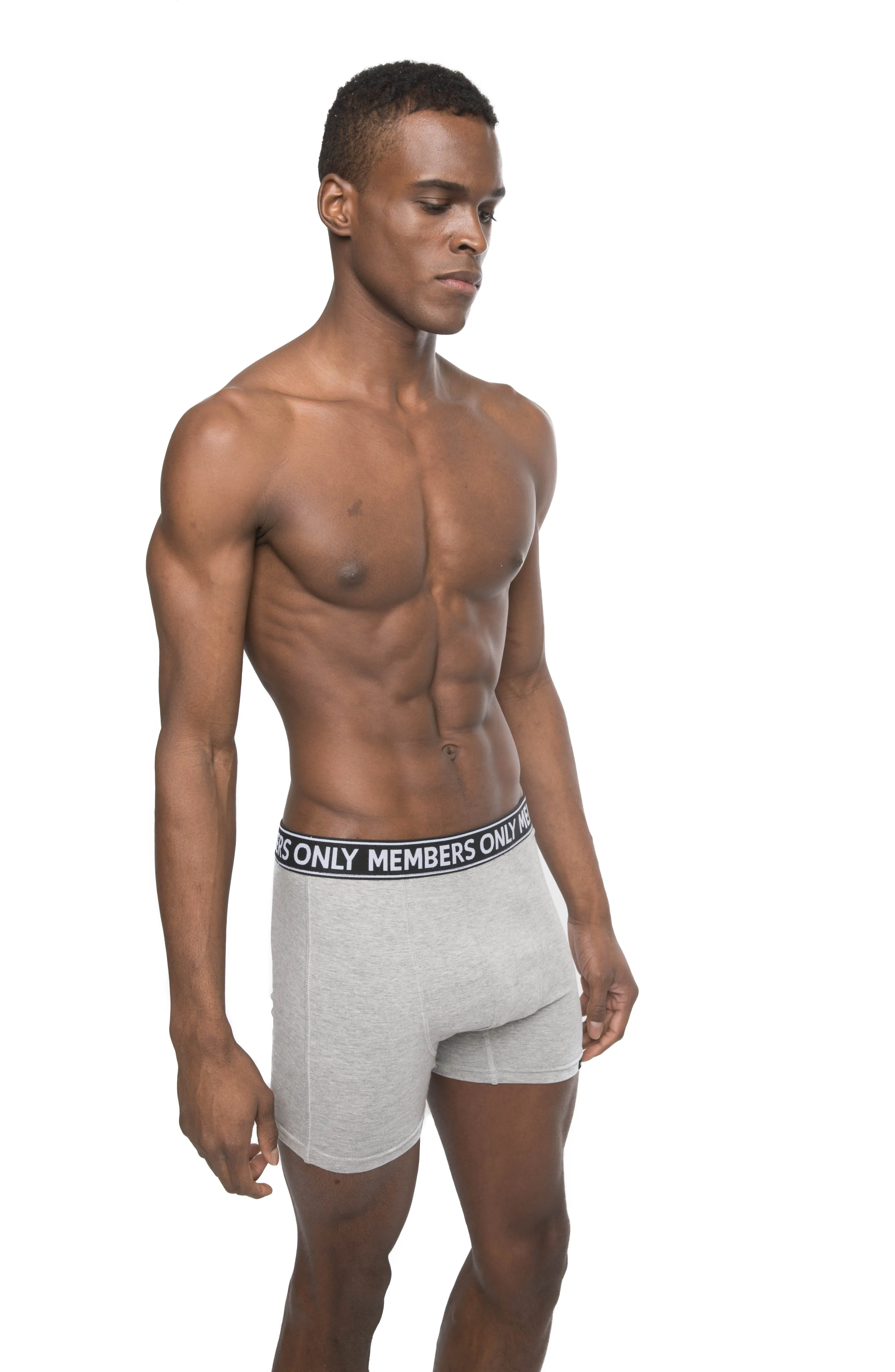 Members Only Members Only Men's 3PK Cotton Spandex Boxer Brief - Black/White/Grey