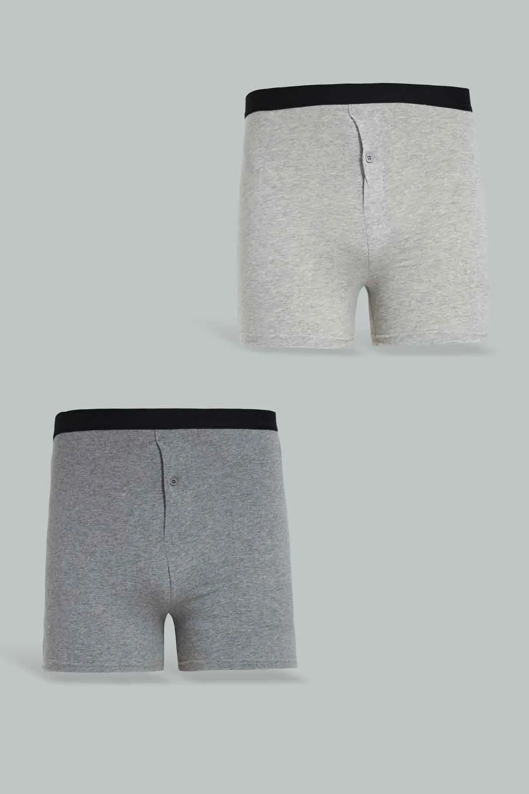 Men Charcoal And Grey Loose Fit Boxer (2 Piece)