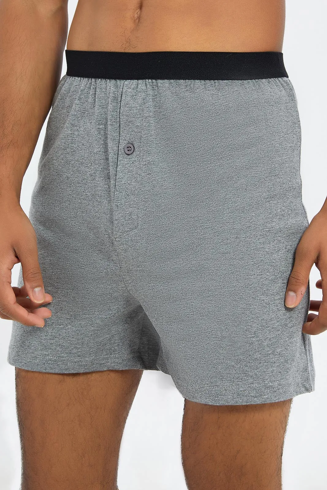 Men Charcoal And Grey Loose Fit Boxer (2 Piece)