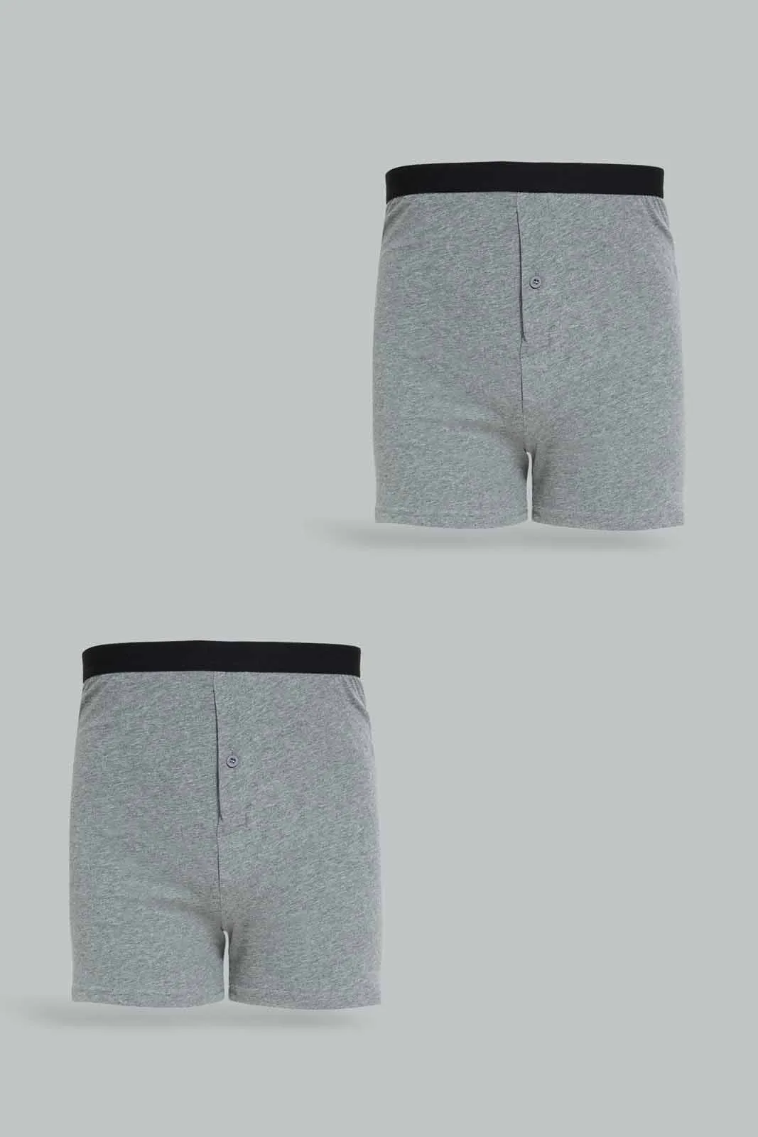 Men Grey Loose Fit Boxers Set (Pack of 2)