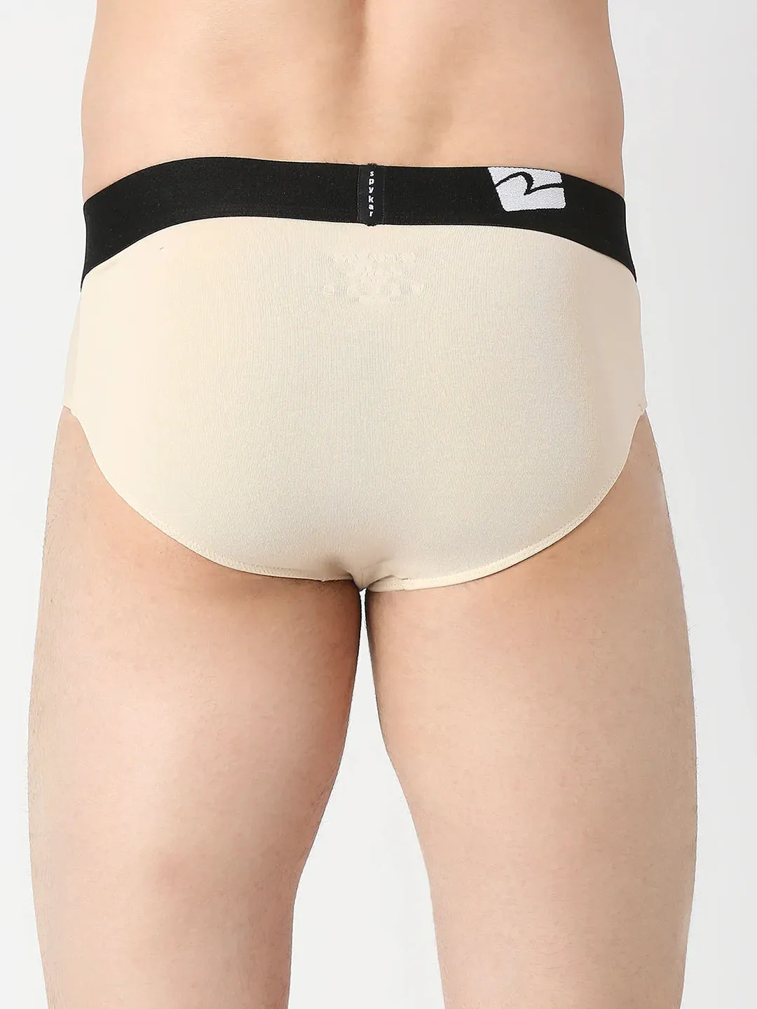 Men Premium Beige Cotton Blend Brief - Underjeans By Spykar