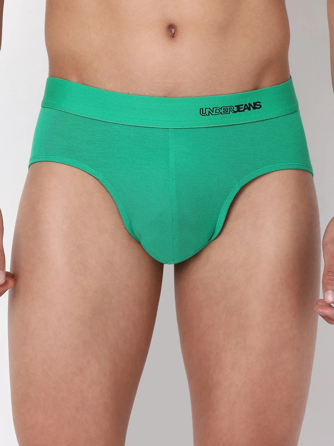 Men Premium Micromodal Green Brief - Underjeans By Spykar