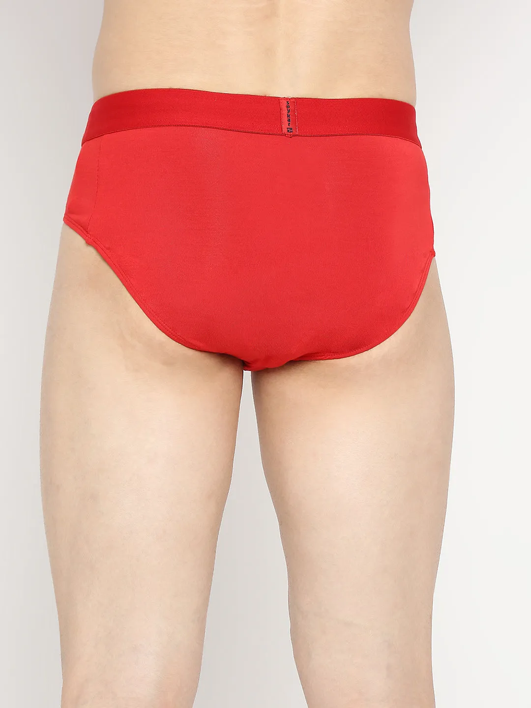 Men Premium Micromodal Red Brief - Underjeans By Spykar