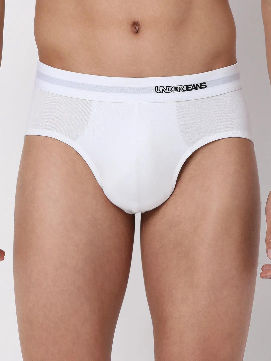 Men Premium Micromodal White Brief - Underjeans By Spykar