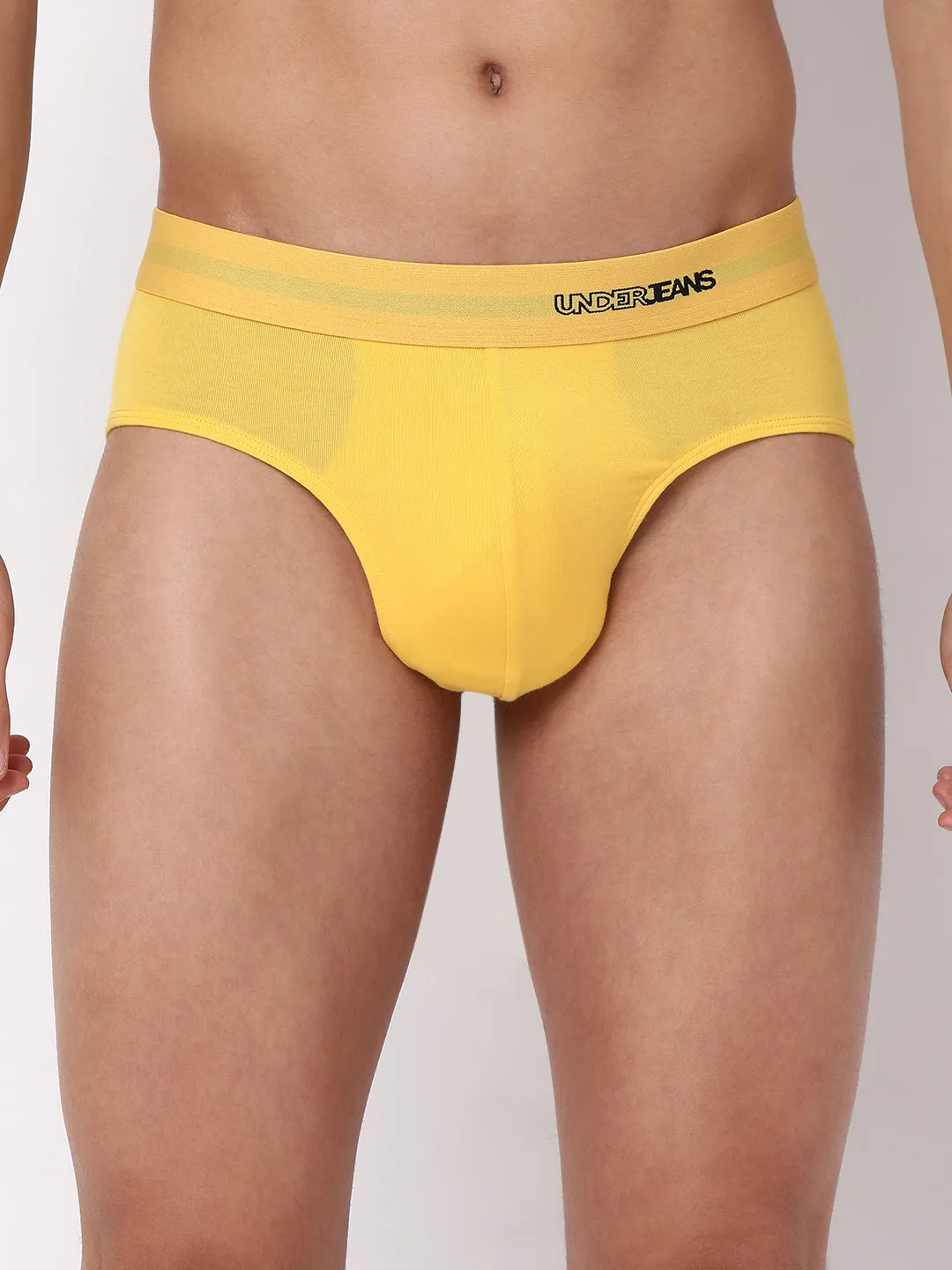 Men Premium Micromodal Yellow Brief - Underjeans By Spykar