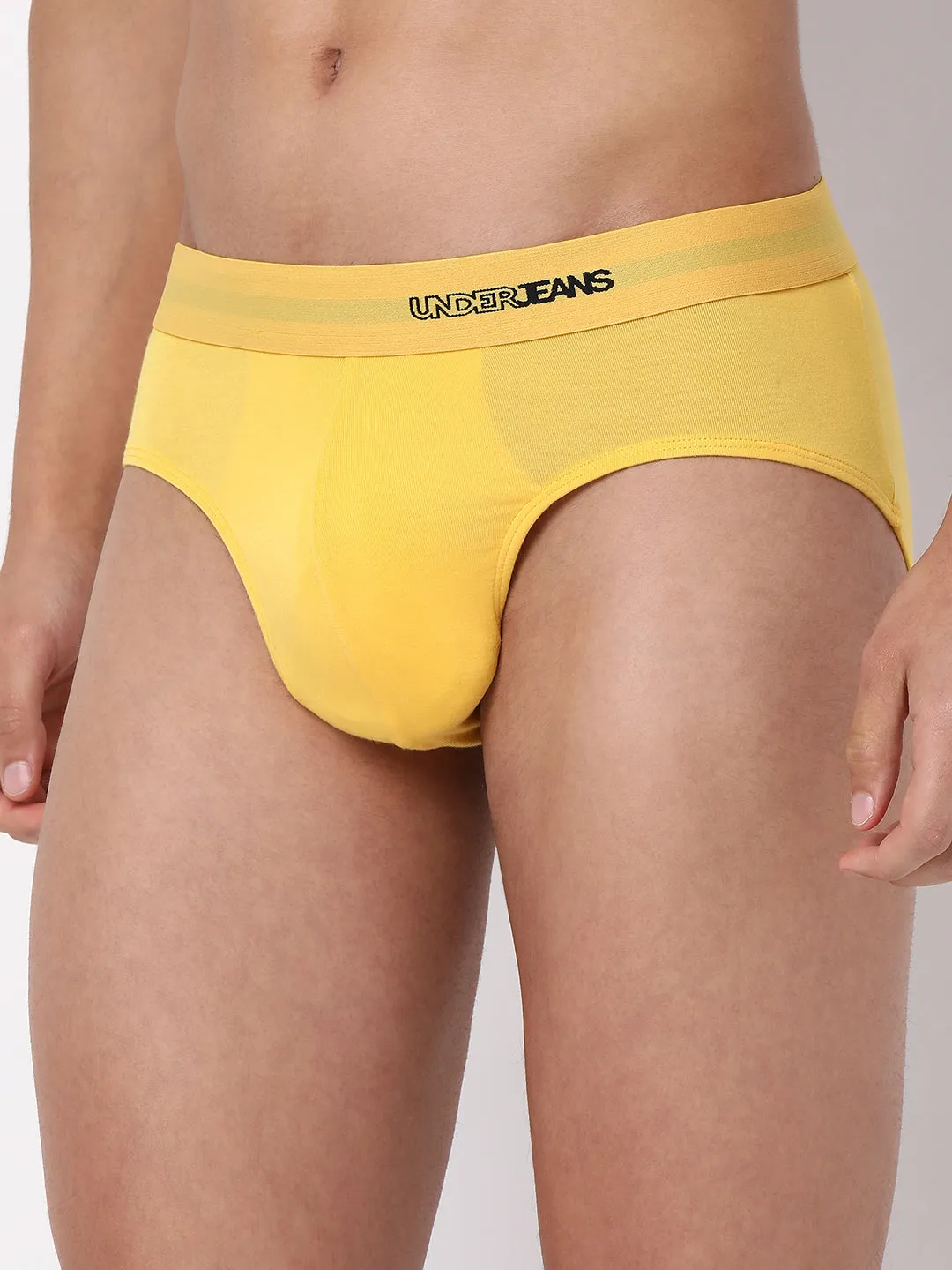 Men Premium Micromodal Yellow Brief - Underjeans By Spykar