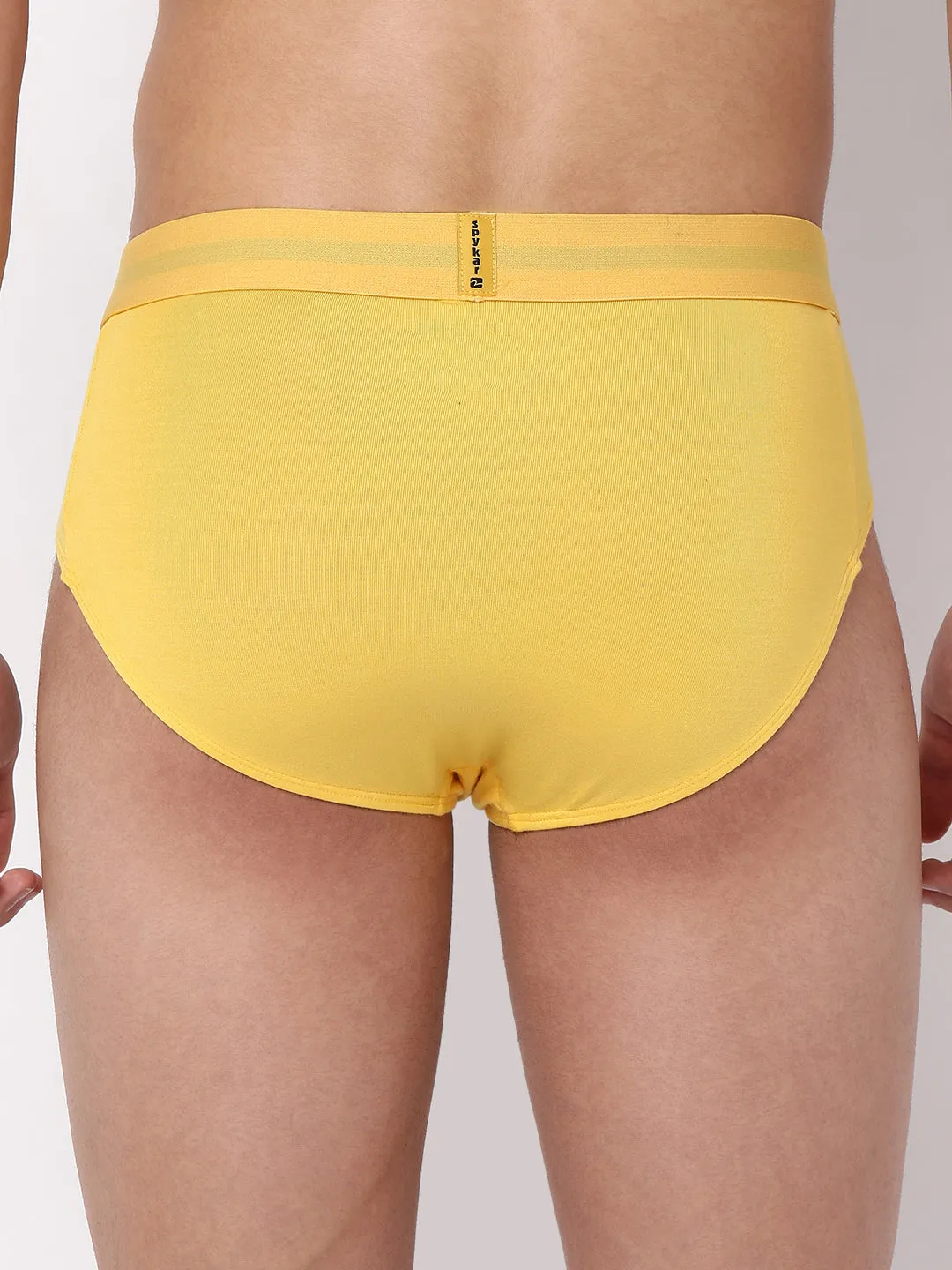 Men Premium Micromodal Yellow Brief - Underjeans By Spykar