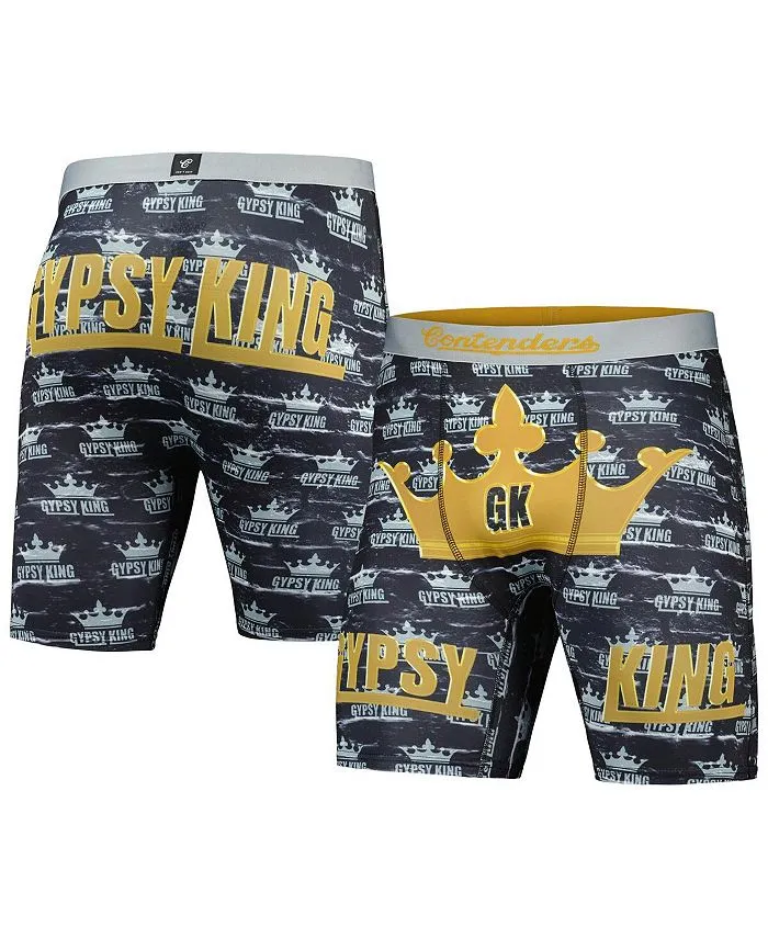 Men's Black Boxers Tyson Fury Gypsy King Crown Contenders Clothing, Black