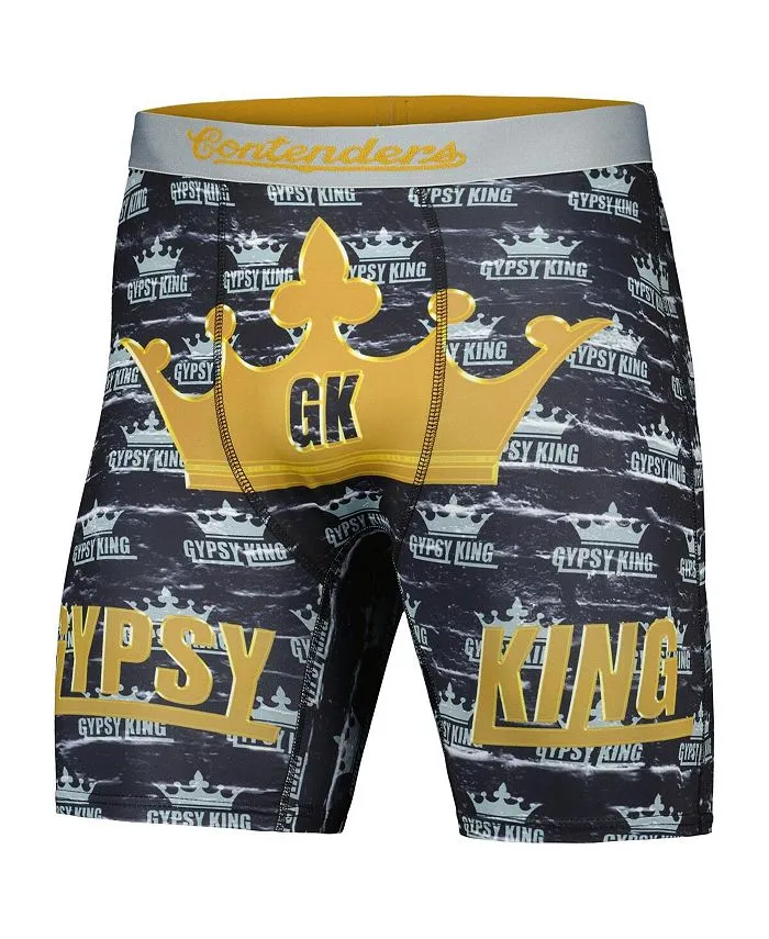 Men's Black Boxers Tyson Fury Gypsy King Crown Contenders Clothing, Black