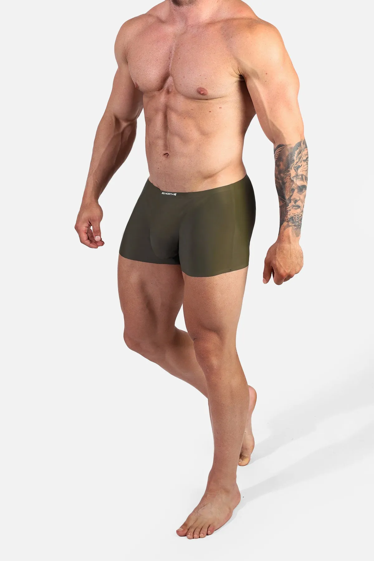 Men's Seamless Muscle-Fit Boxers 2-Pack - Black & Olive