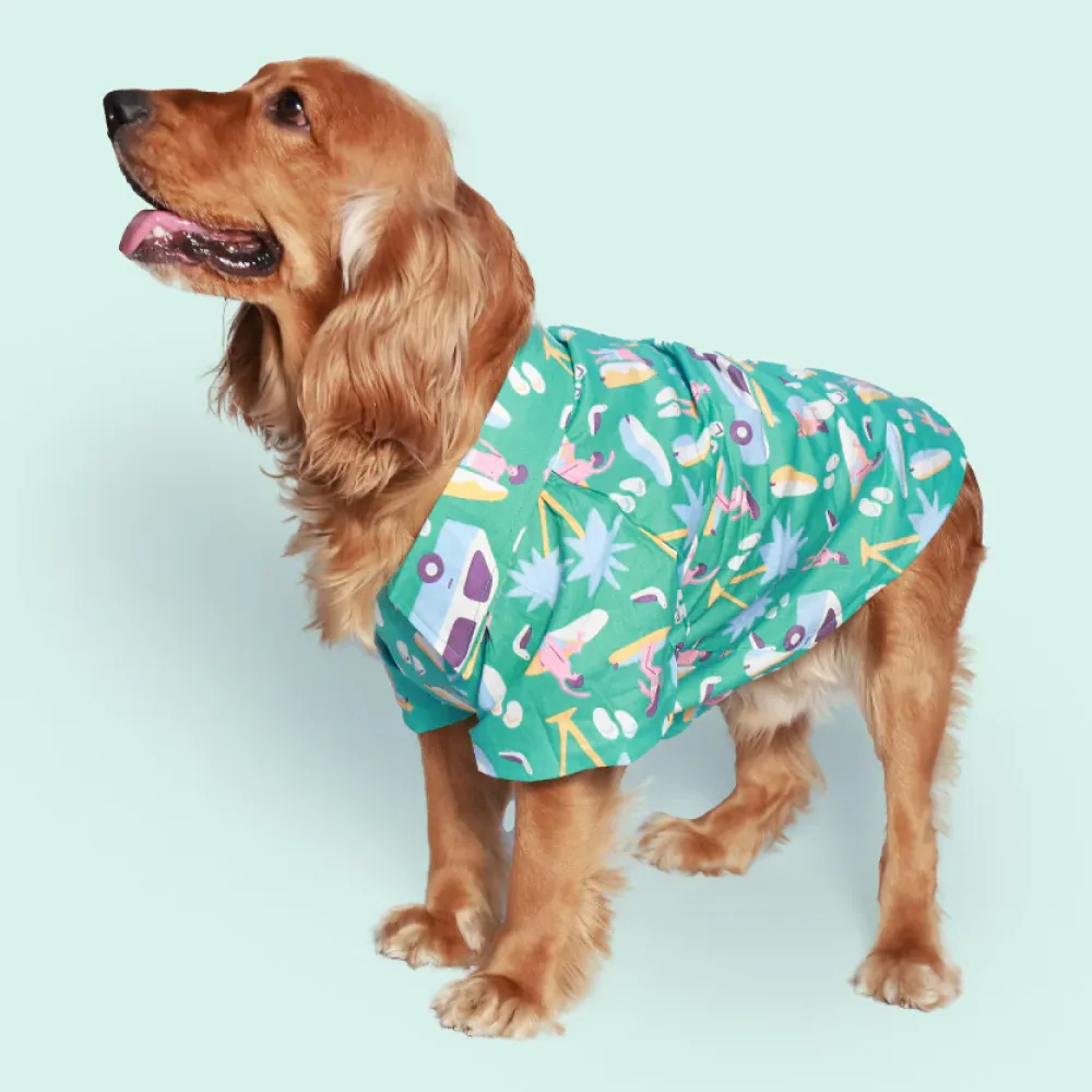 Pet Set Go Beach Club Cotton Shirt for Dogs (Blue)