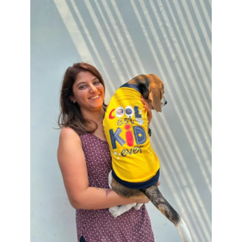 Pet Set Go Coolest Kid Ever Sleeveless T-shirt for Dogs (Yellow)