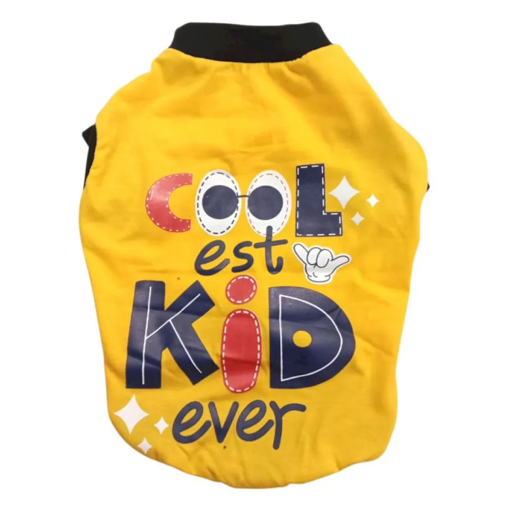 Pet Set Go Coolest Kid Ever Sleeveless T-shirt for Dogs (Yellow)